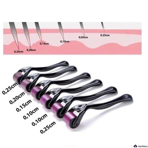 diverse dimensioni di derma roller per dispositivi per capelli